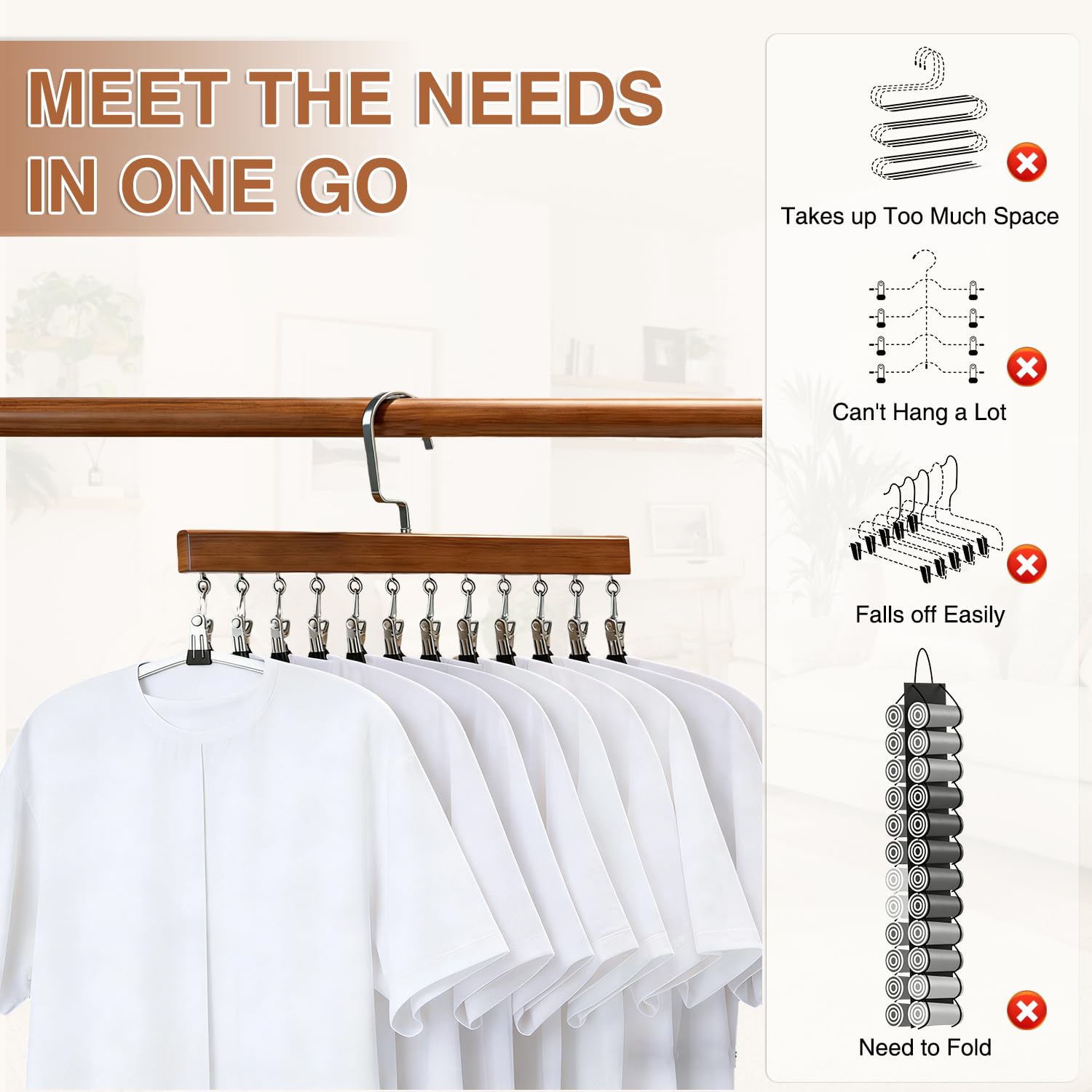 Generic hangers organize hats and socks neatly with strong, non-slip clips.