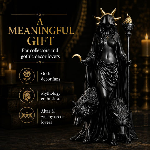 Generic Hecate statue as a collection piece for fantasy and magic themes.