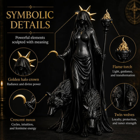 Generic Hecate statue with highly detailed Greek goddess face for myth lovers.