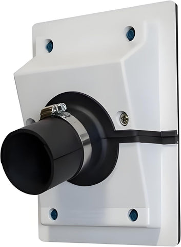 Generic HVAC wall-penetration cover assembly shows a clean, durable finish for cluttered penetrations.
