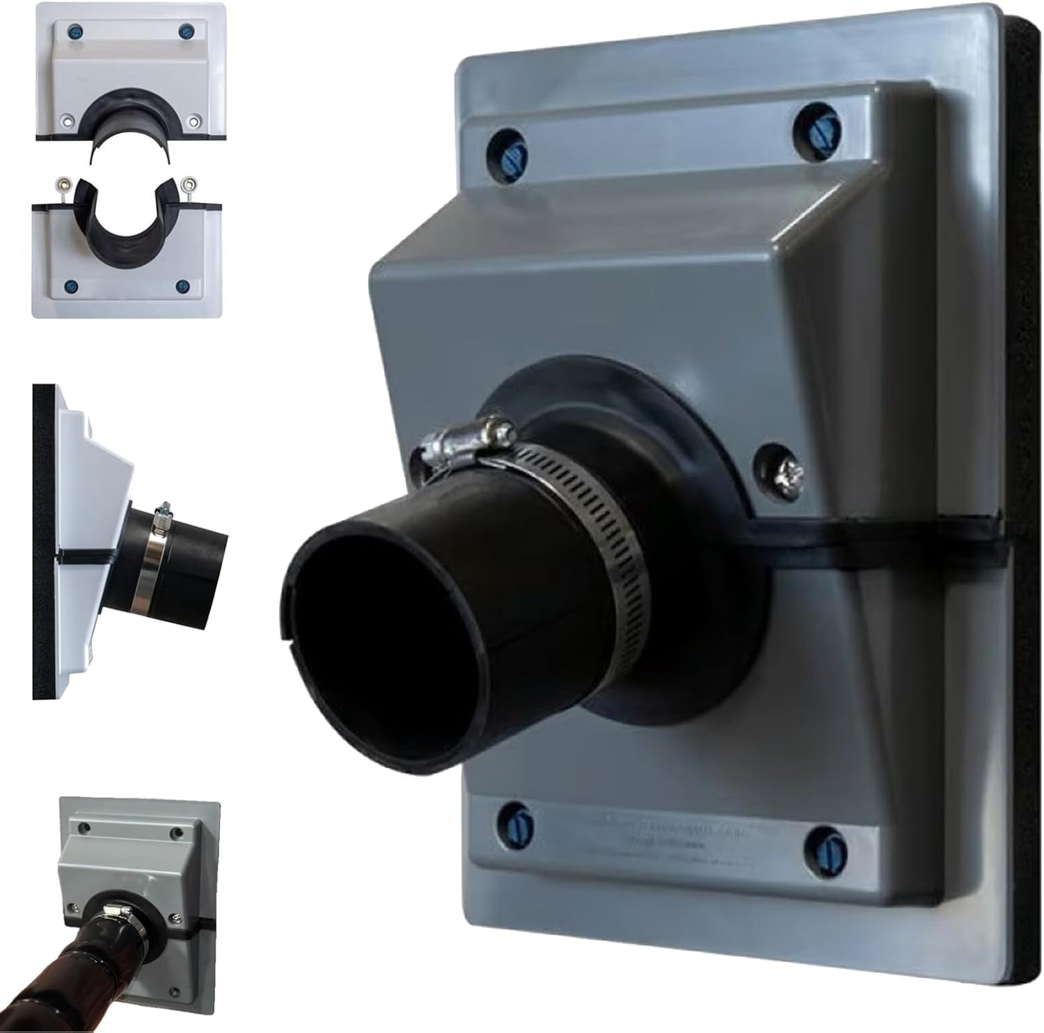 Generic HVAC wall penetration cover with 2.36-inch aperture for neat line-set exits