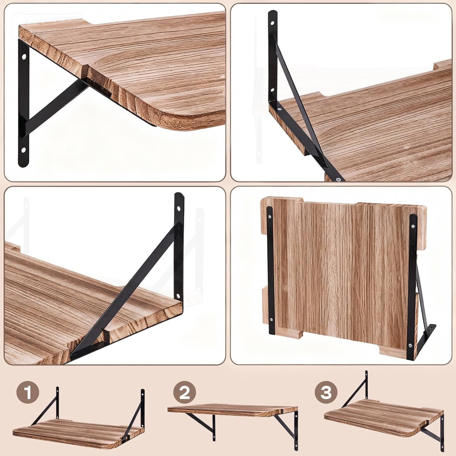 Generic Wood shelf with included hardware for quick, secure installation.
