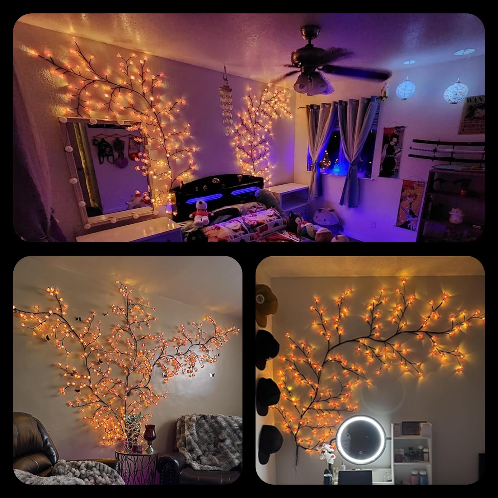 Generic LED wall vine with remote and 8 modes for dynamic lighting.