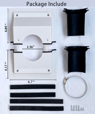 Generic line-set cover kit with soft gasket emphasizes tight seal against weather and dust.