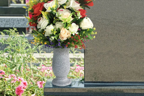 Generic memorial vase perfect for sympathy gifts, gardens, and outdoor events.