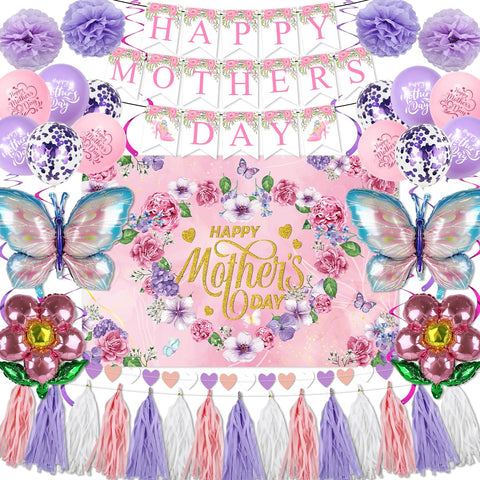 Generic Mothers Day banner with 'Happy Mother's Day' for festive photos