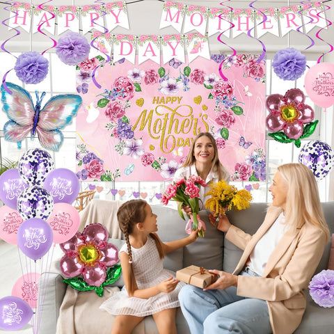 Generic foil balloons with butterfly and flower designs for eye-catching accents
