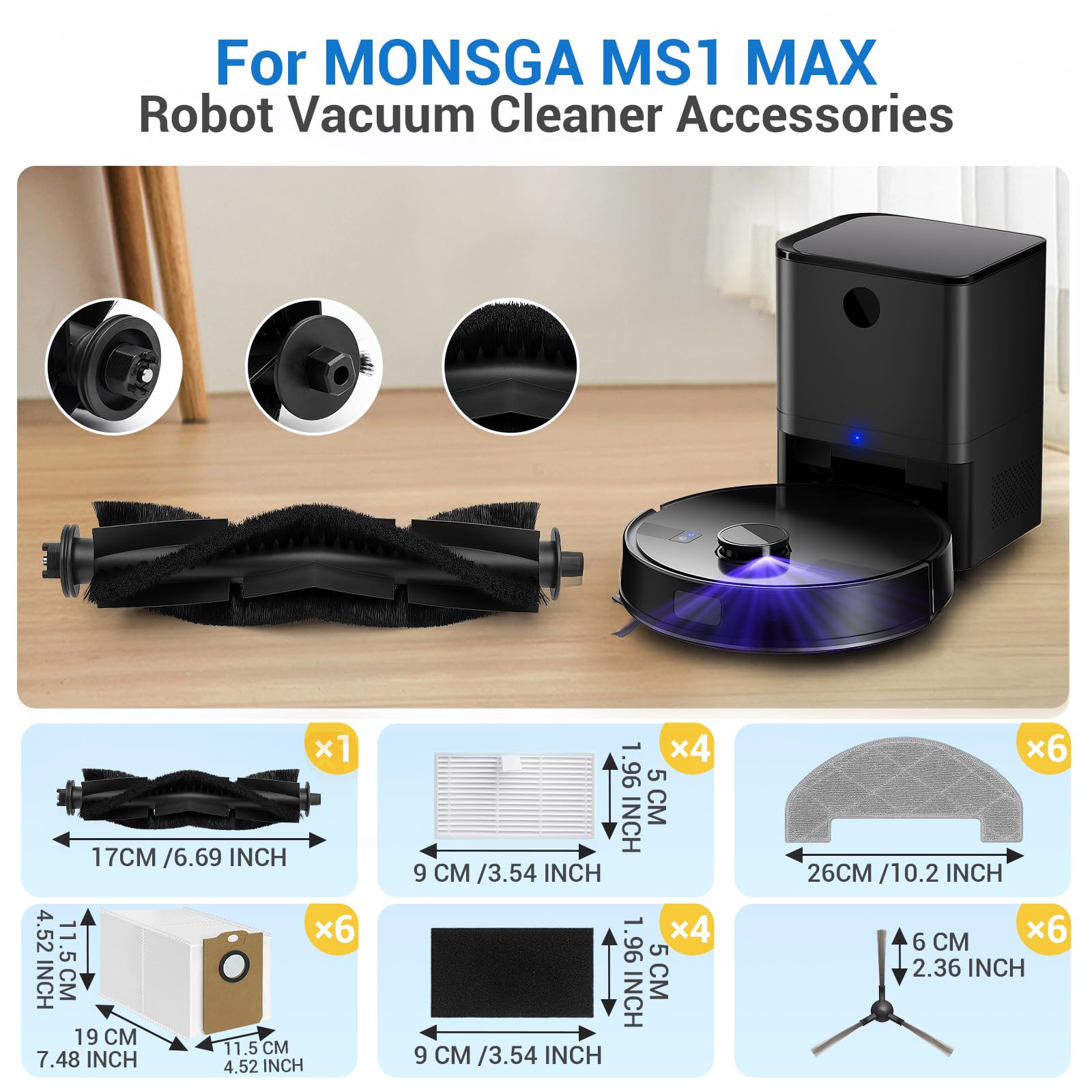 Generic MS1 MAX HEPA filters capture fine dust for cleaner air in homes with pets