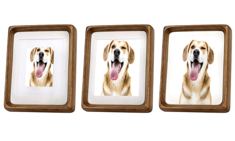 Generic natural teak frame with mounting hardware for wall display