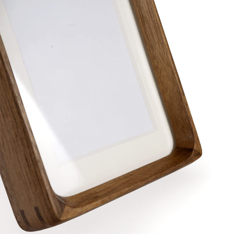 Generic walnut 6x8 frame with mat, suitable for wall or desk.