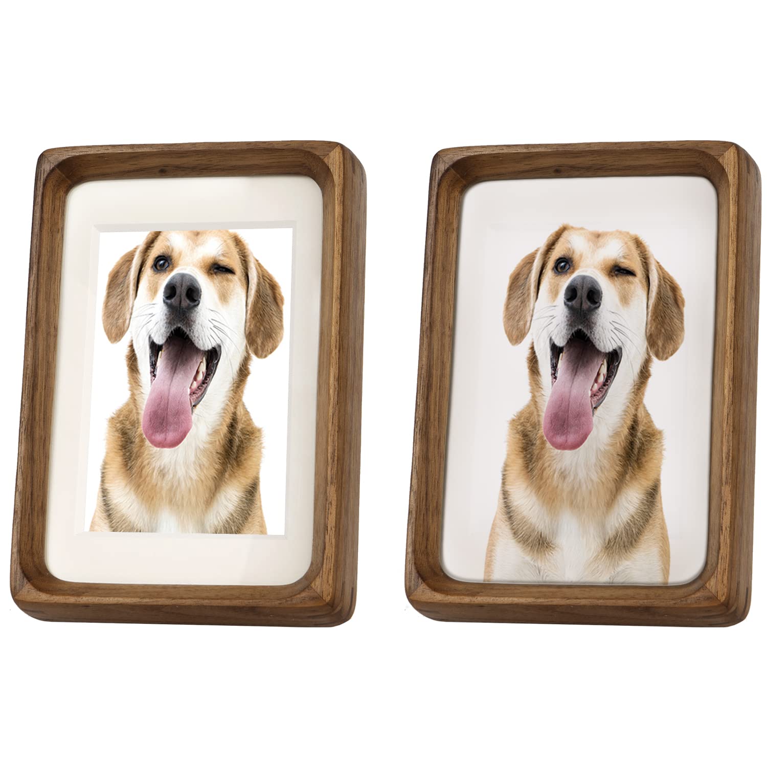 Generic walnut frame gift box packaging with included hardware and manual