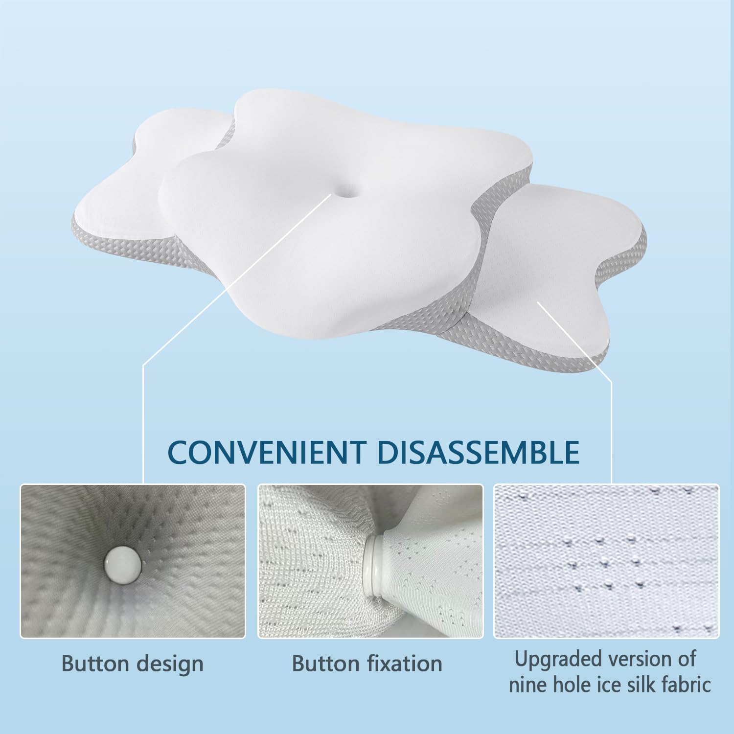 Generic Pillow ideal for side sleepers seeking neck and shoulder comfort.