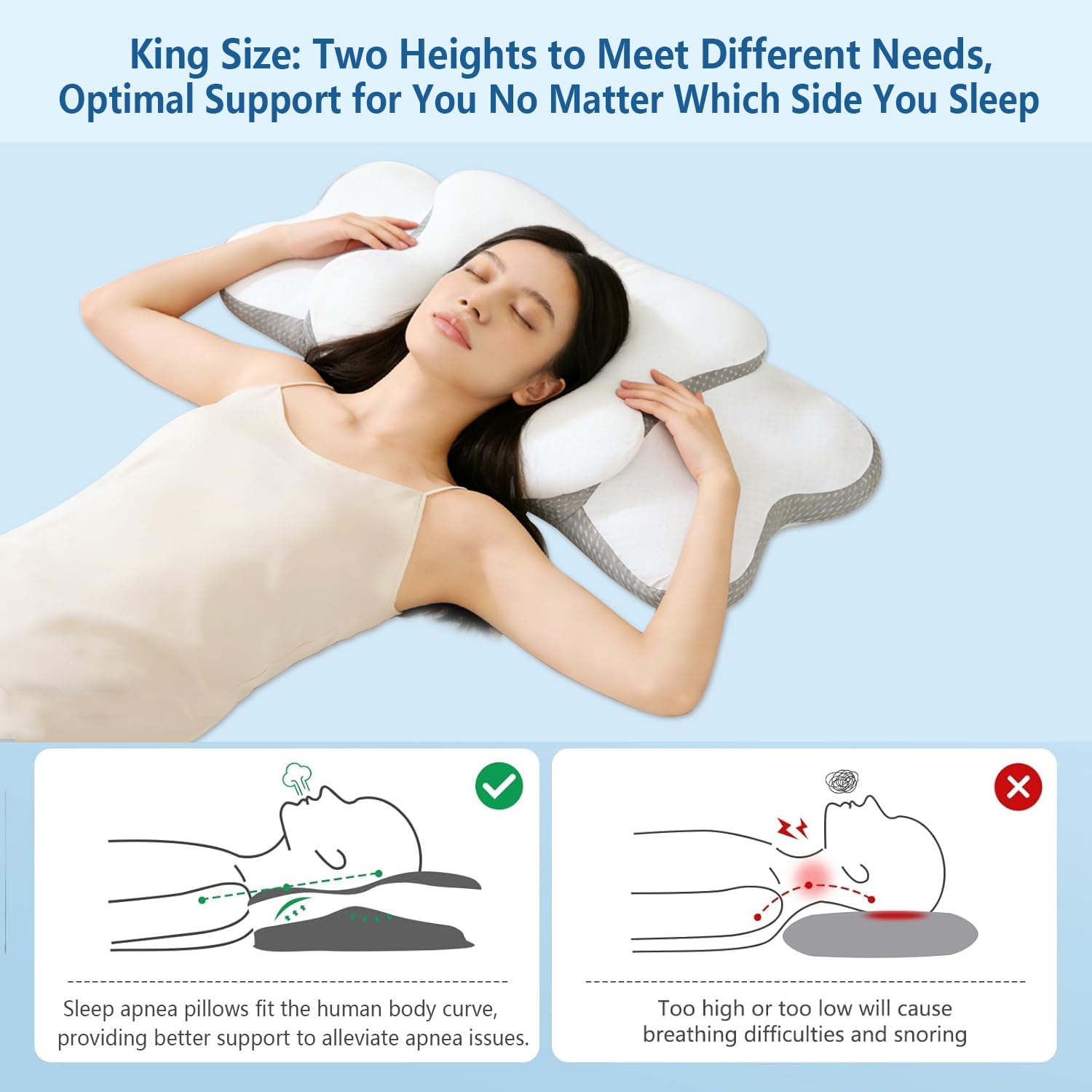Generic Pillow with ice silk cover reveals breathable cooling surface.