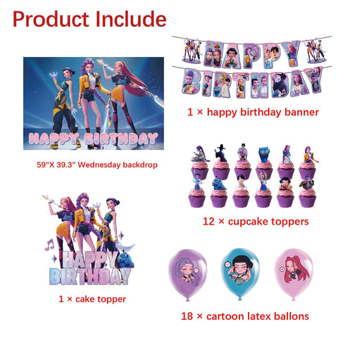 Generic pink birthday banner letters style A for party decorations and events.
