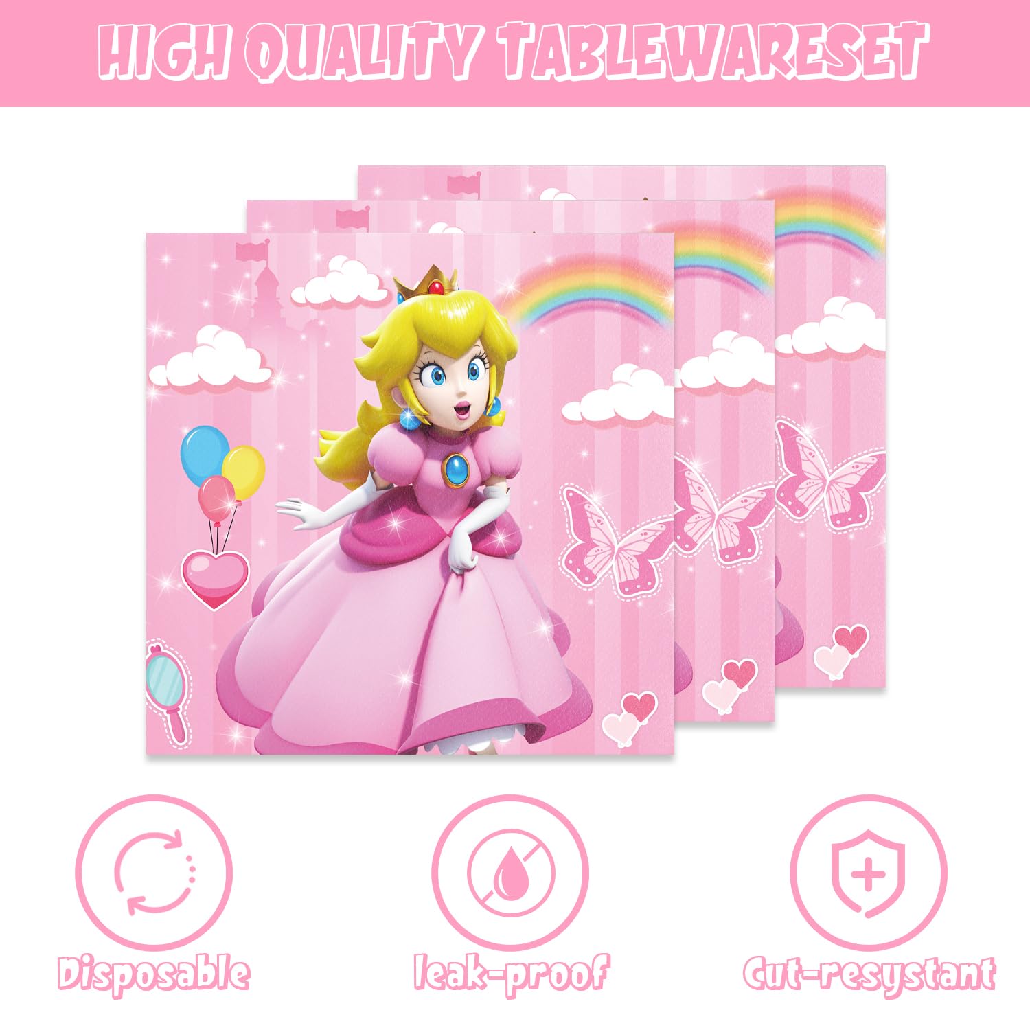 Generic Princess Peach 7-inch dessert plates for treats