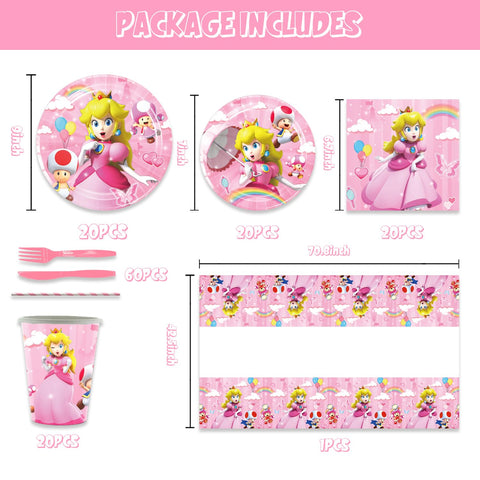 Generic Princess Peach 9-inch plates ready for main courses