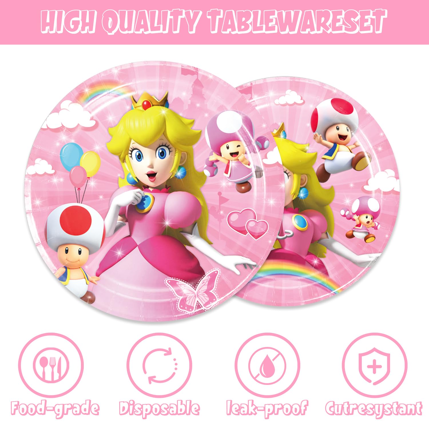 Generic Princess Peach napkins adding color and convenience