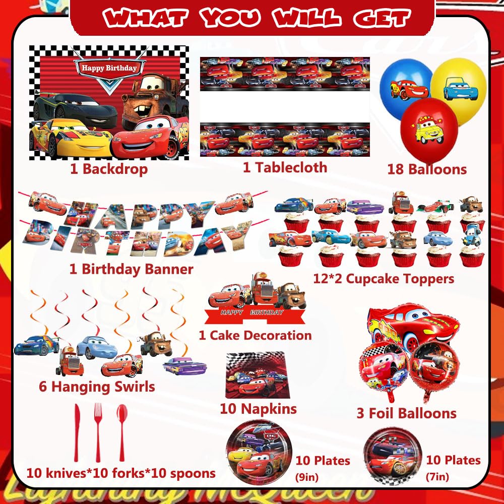 Generic Red Car happy birthday banner elevates festive ambiance for kids' party.