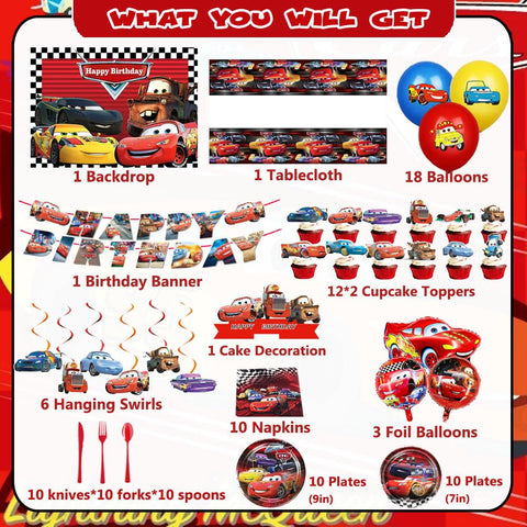 Generic Red Car happy birthday banner elevates festive ambiance for kids' party.