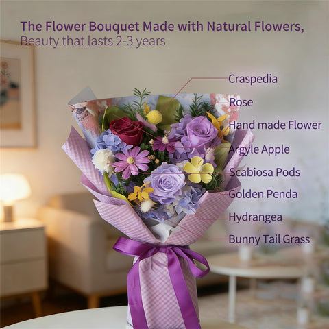 Sen Flora long-lasting bouquet highlighting realistic texture and color for months