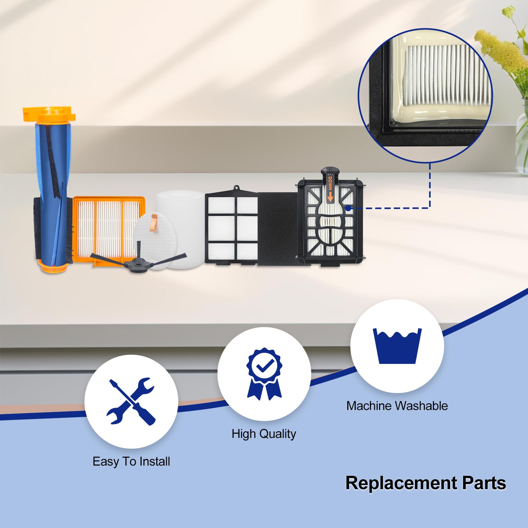 Generic Shark UR2360 side brushes replace worn components for thorough cleaning