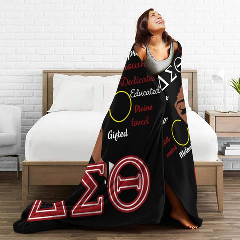 Generic Sorority Gifts 60x50 blanket on bed for all-season comfort.