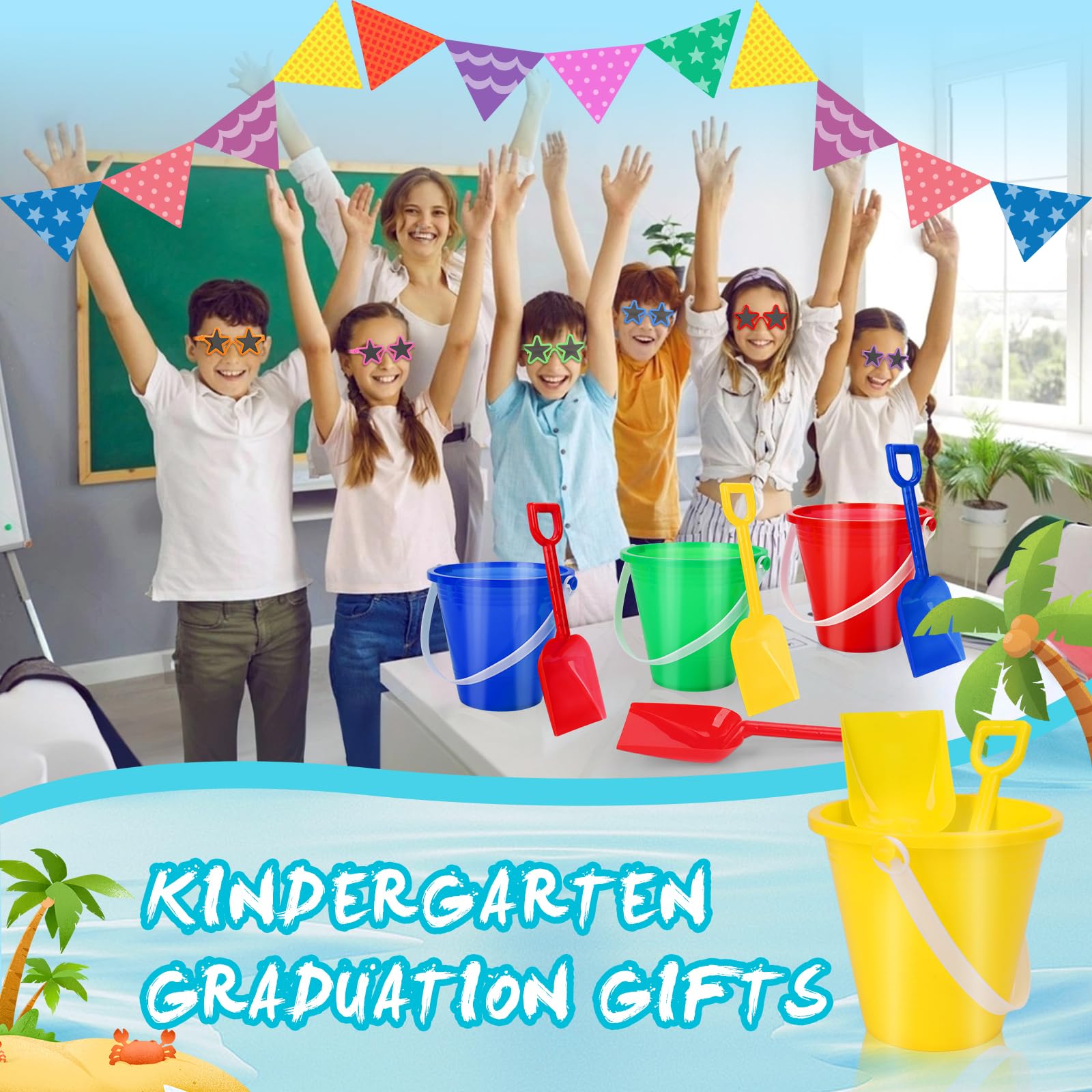 Generic bulk summer party favors ready for classroom celebrations.