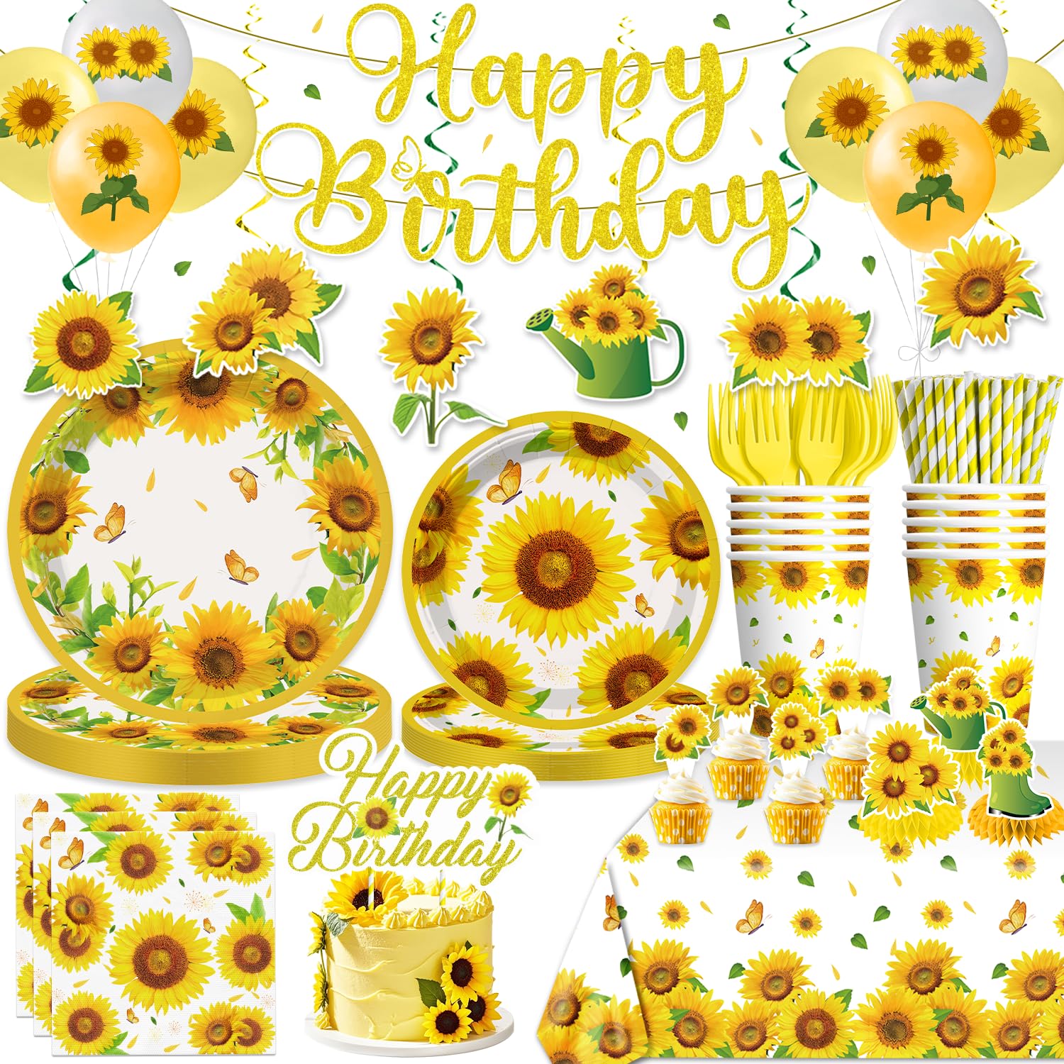 Generic Sunflower banner decor for a bright birthday party and quick setup