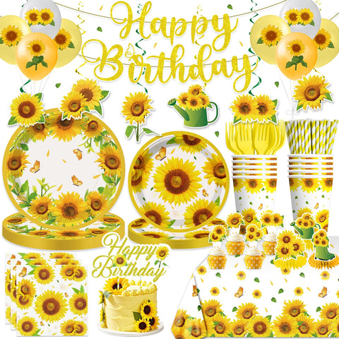 Generic Sunflower banner decor for a bright birthday party and quick setup