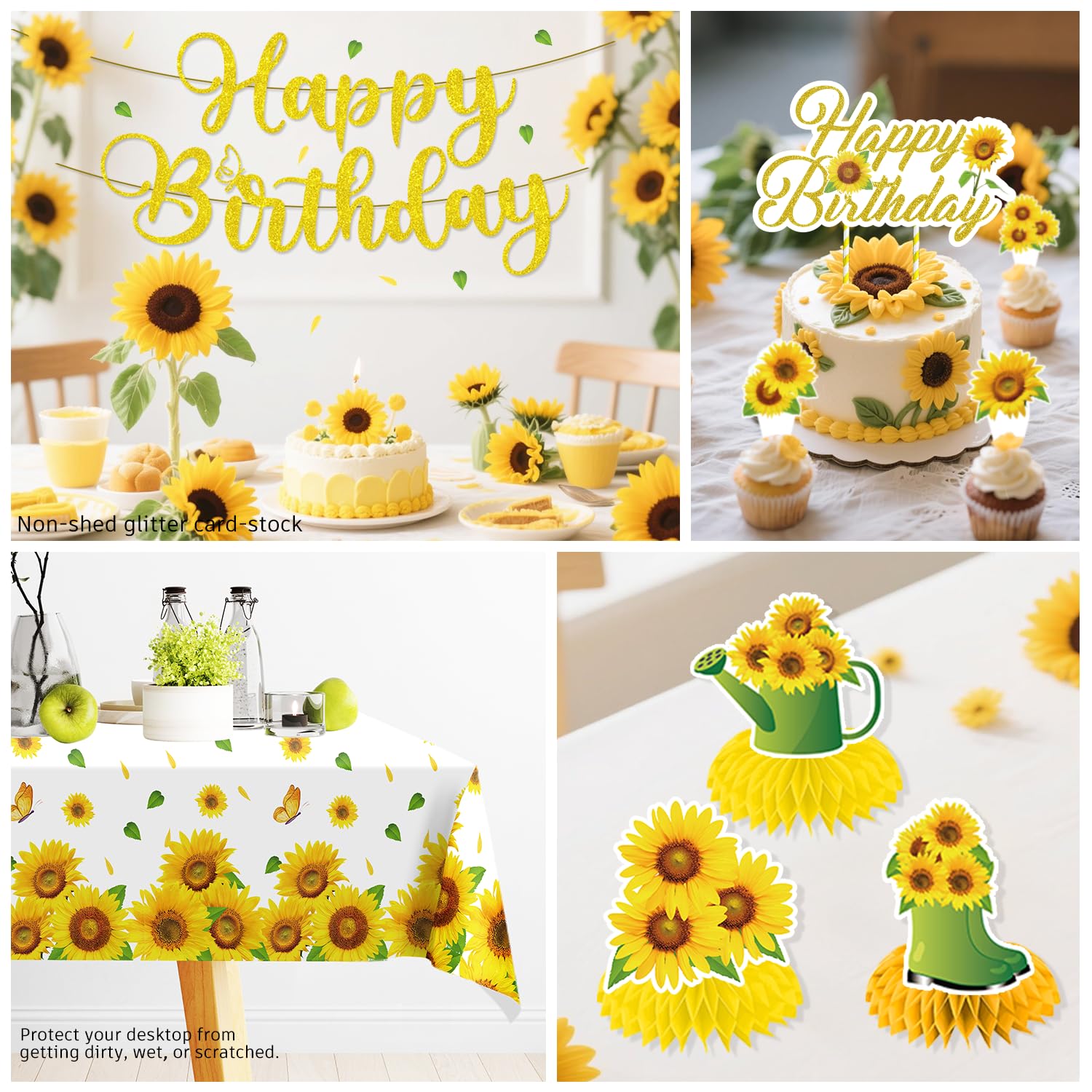 Generic Sunflower cake topper adds charm to desserts and photos