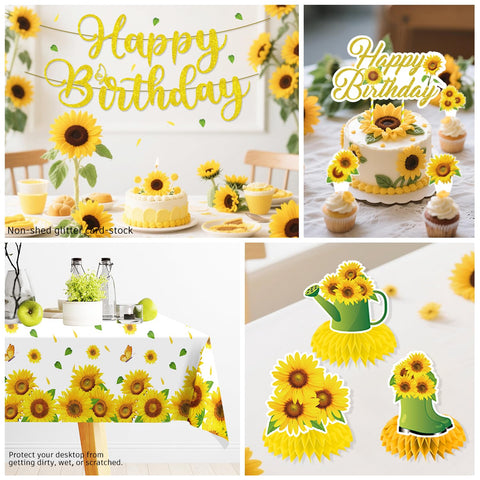 Generic Sunflower cake topper adds charm to desserts and photos