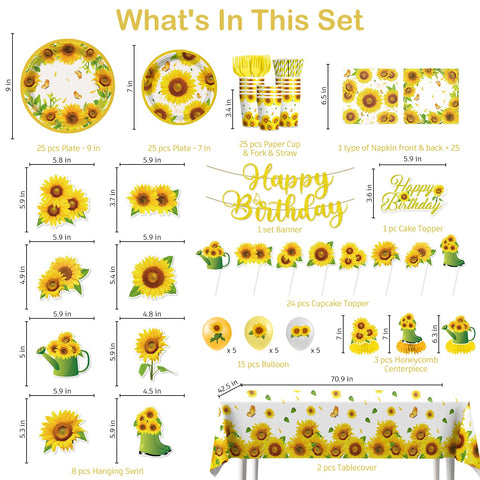 Generic Sunflower honeycomb centerpieces serve as eye-catching focal points