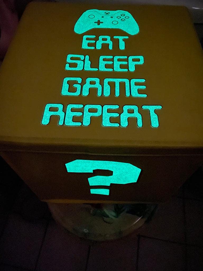 Generic Super Gaming 14-Inch Storage Glowing Box close-up fabric texture.