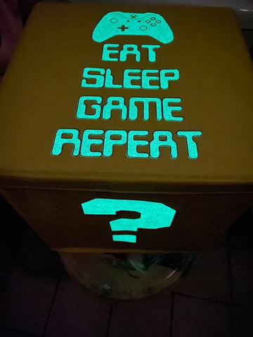 Generic Super Gaming 14-Inch Storage Glowing Box close-up fabric texture.