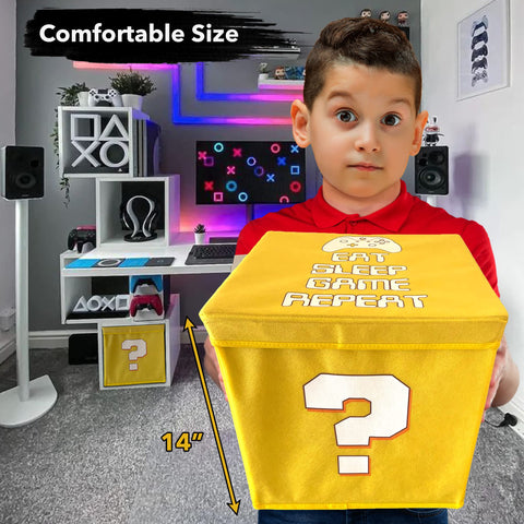 Generic Super Gaming 14-Inch Storage Glowing Box in dark room shows glowing accents.