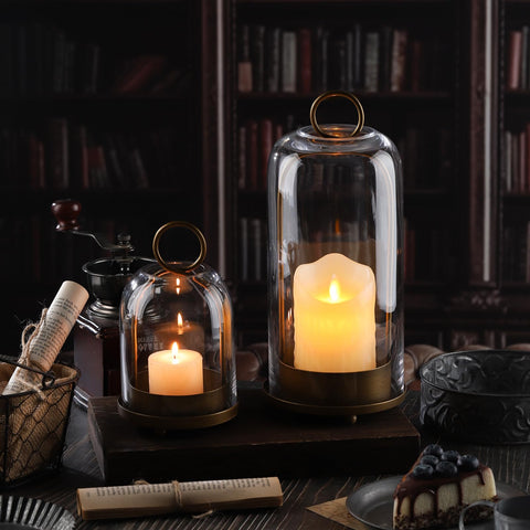 Generic candle holder supports tabletop use or wall mounting with included hangers.