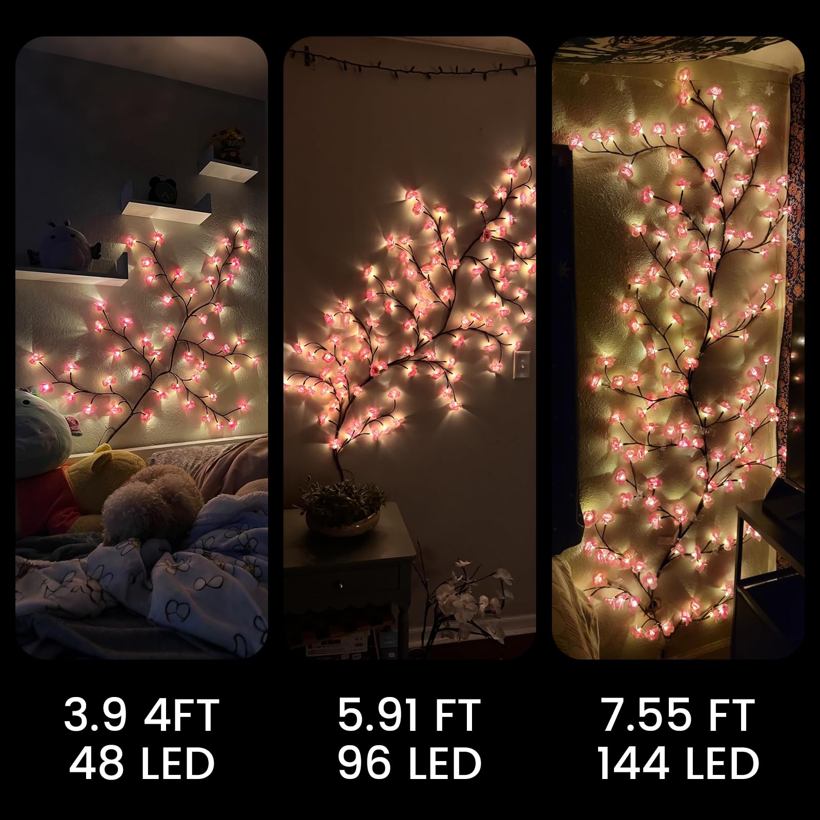 Generic USB-powered wall light installs easily via computer or power bank.