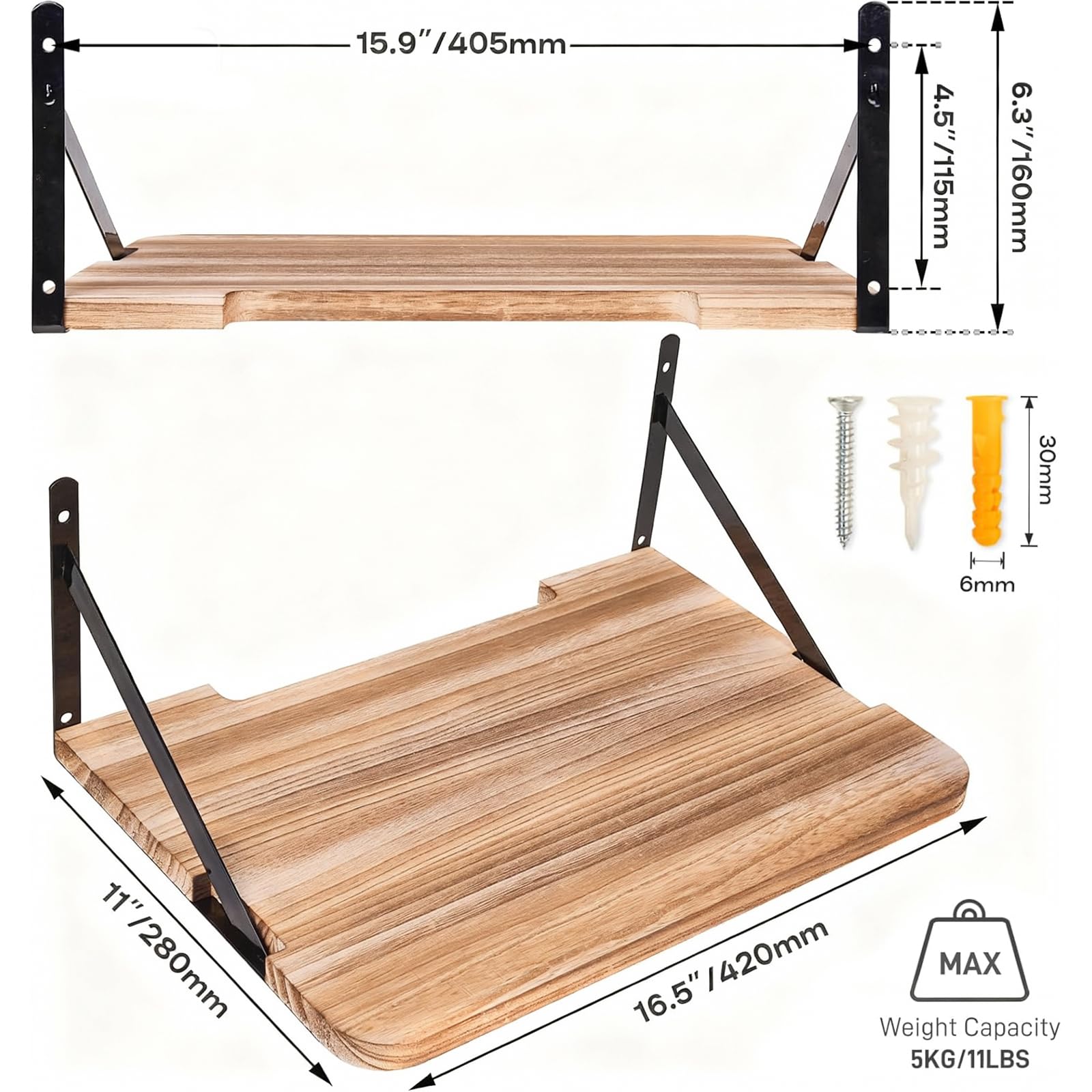 Generic Wall-mounted shelf with rounded corners for child-safe, versatile room placement.