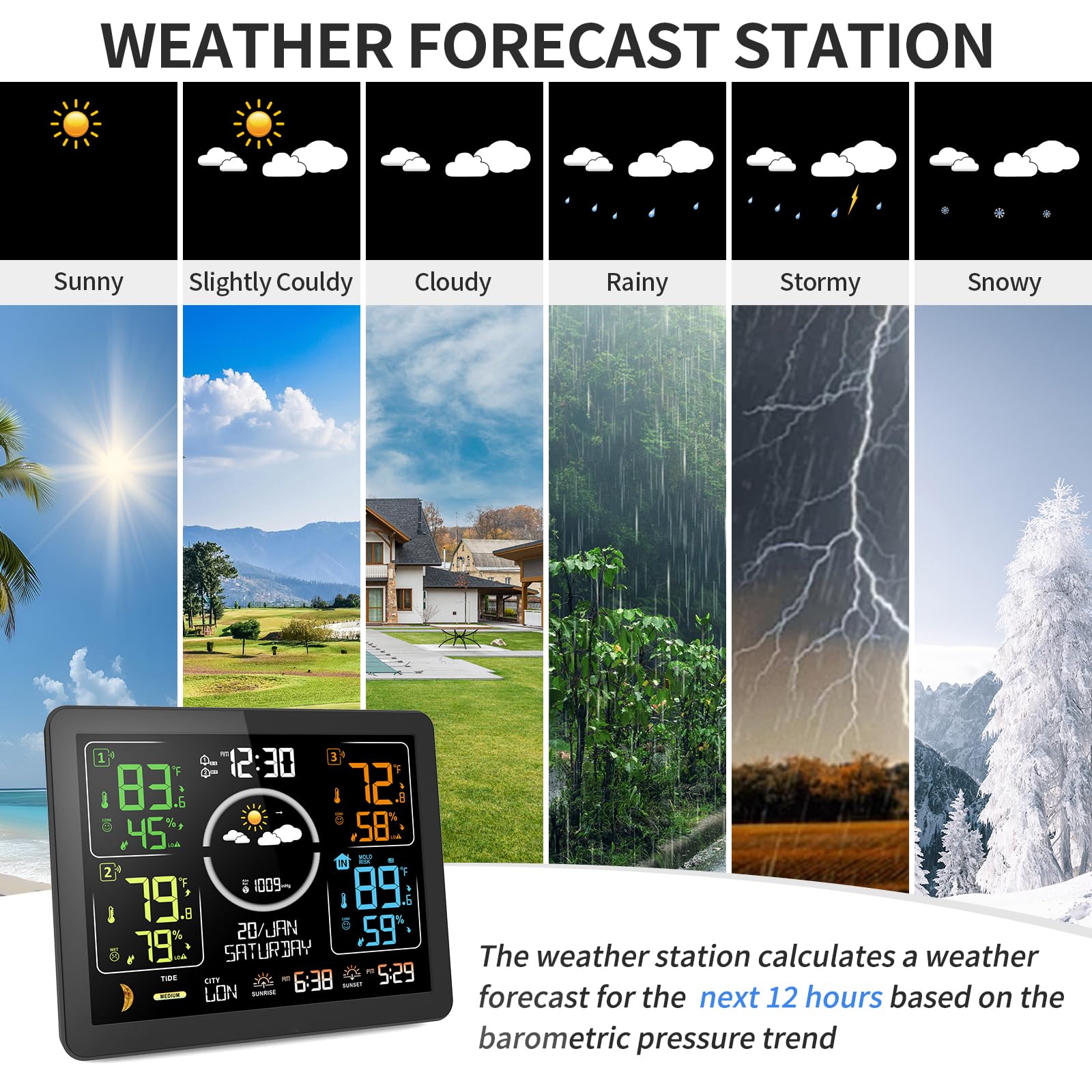 Generic Weather Station barometric trend shows subtle pressure shifts.