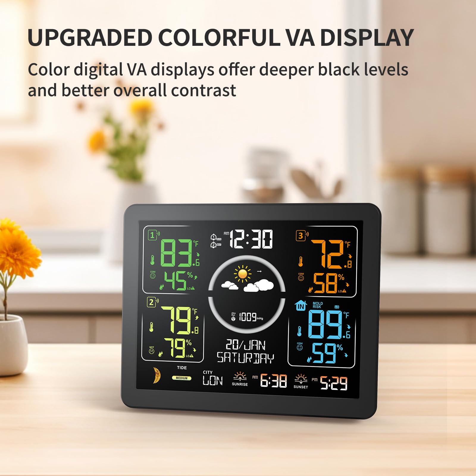 Generic Weather Station triple sensor coverage tracks temperature and humidity.