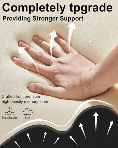 Generic memory foam wedge placed on its side for multi-position lounging.
