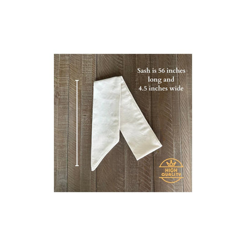 Generic White Wreath Sash showcases premium linen texture for durability.