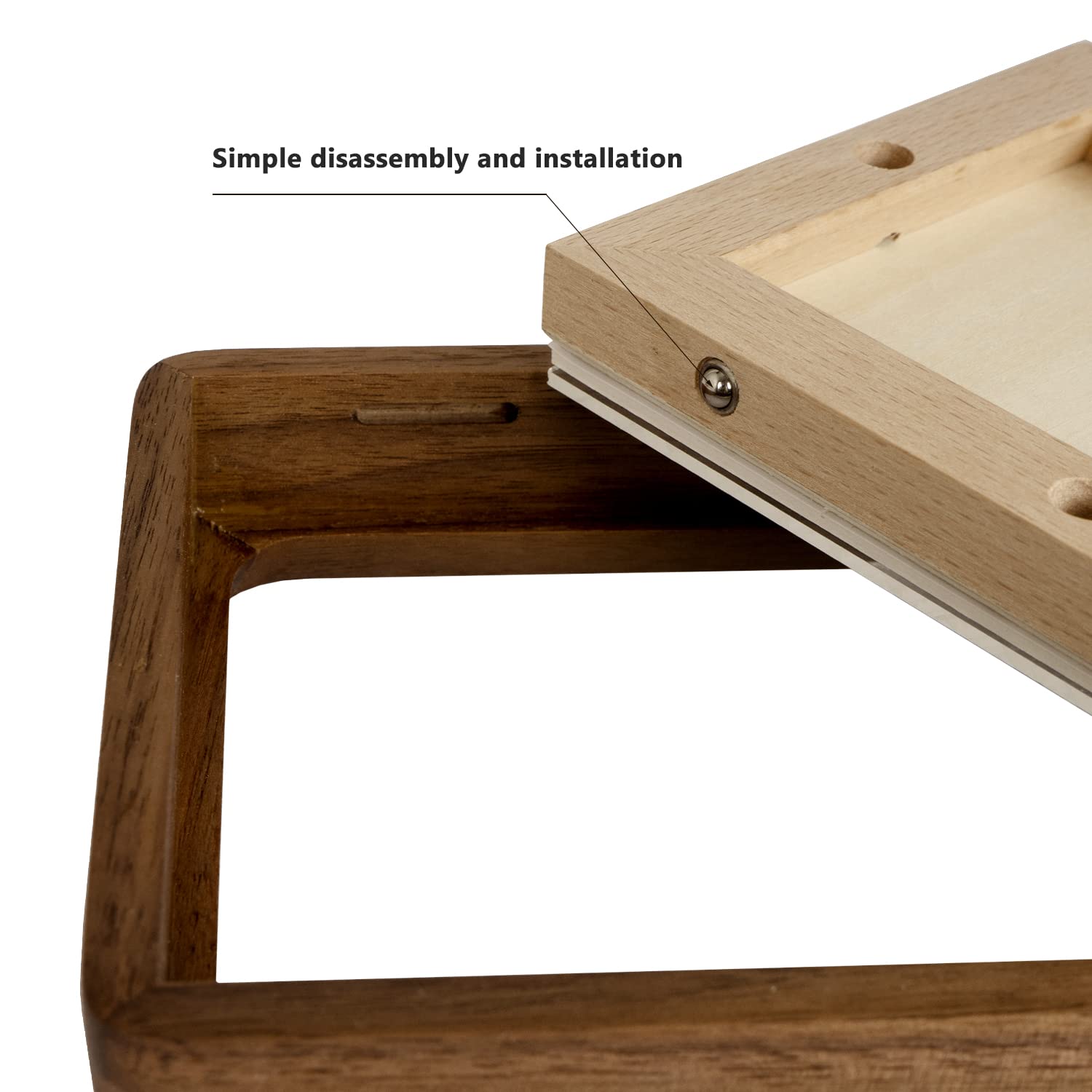 Generic wood frame close-up showing natural grain and satin finish