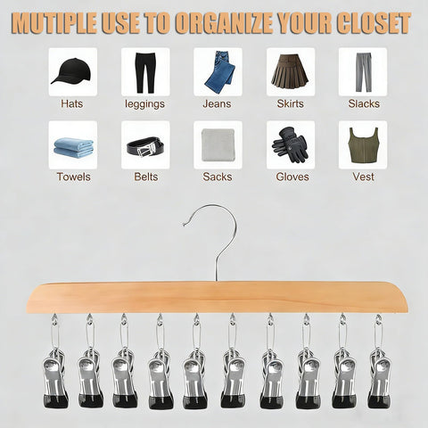 Generic wooden hanger built for daily wardrobe use and durability.