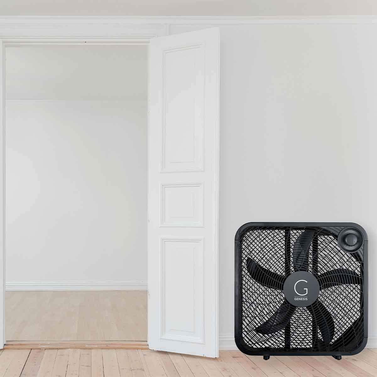 Genesis 20Box fan with three speeds for customizable airflow