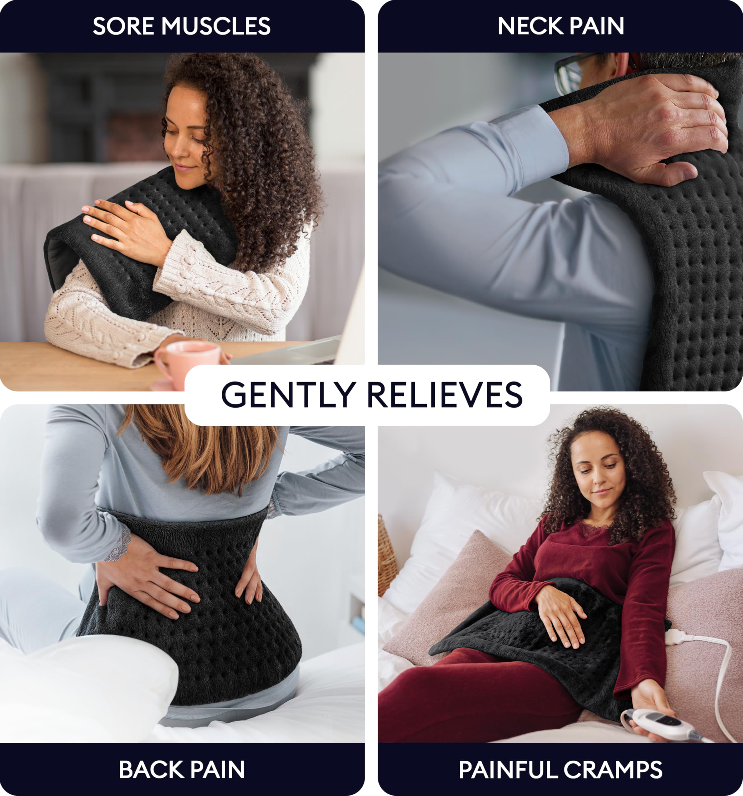 GENIANI 12x24-inch plush fabric close-up shows premium softness for cozy warmth.
