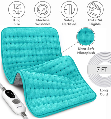 Geniani pad offers dry and moist heat options for comfort.