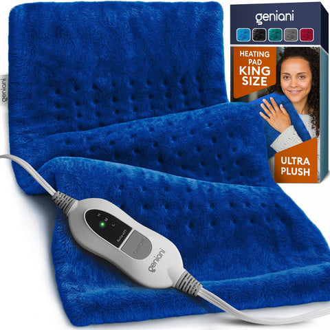 GENIANI electric heating pad on back and shoulders for targeted warmth.