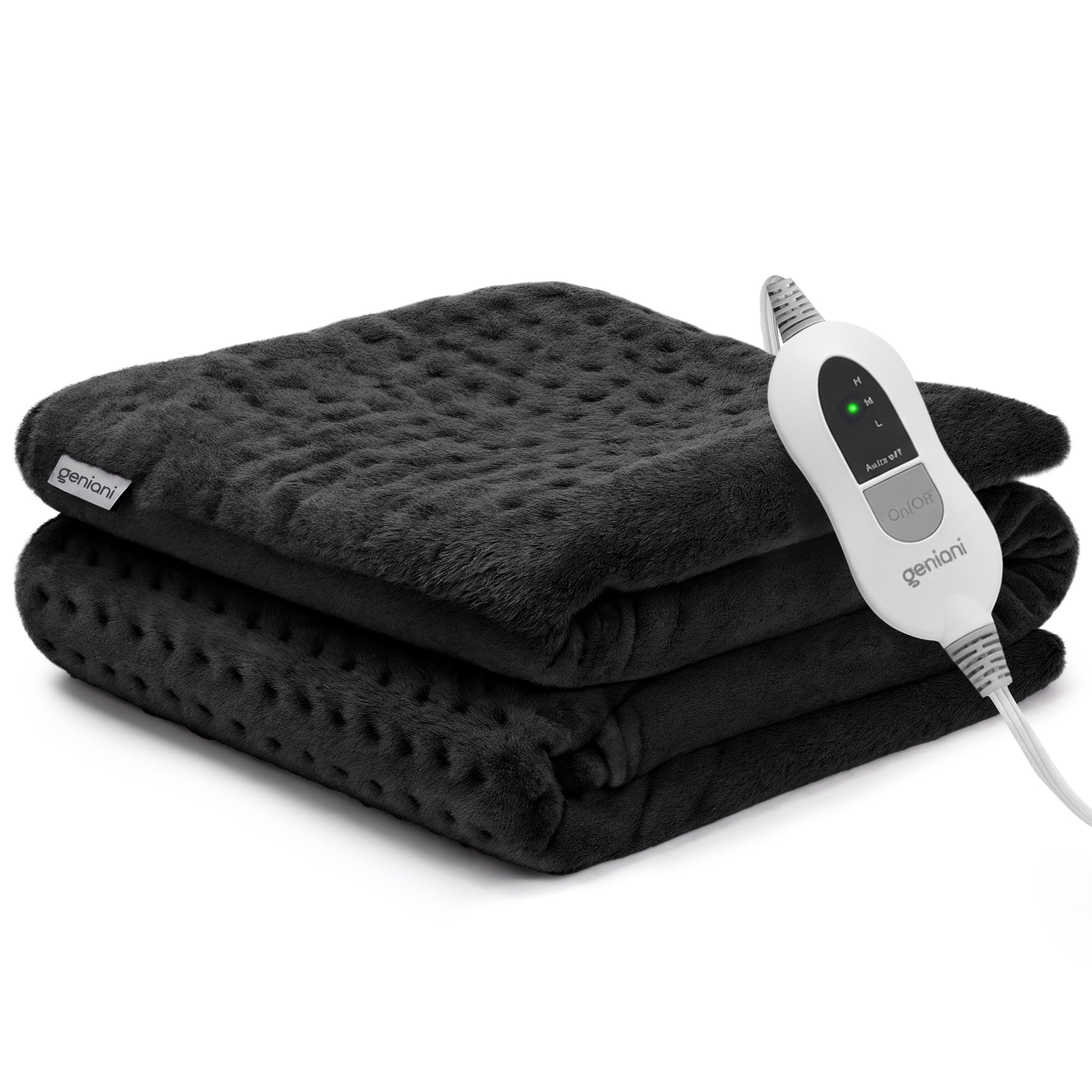 GENIANI electric heating pad on back and shoulders provides targeted warmth for daily relief.