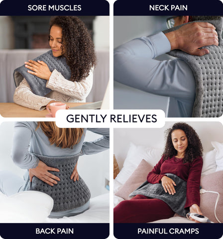 GENIANI pad targets neck and shoulders with flexible, contoured warmth.